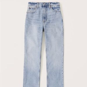 Abercrombie 90s straight ultra high rise split hem jeans - curve love